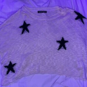 starred cropped sweater